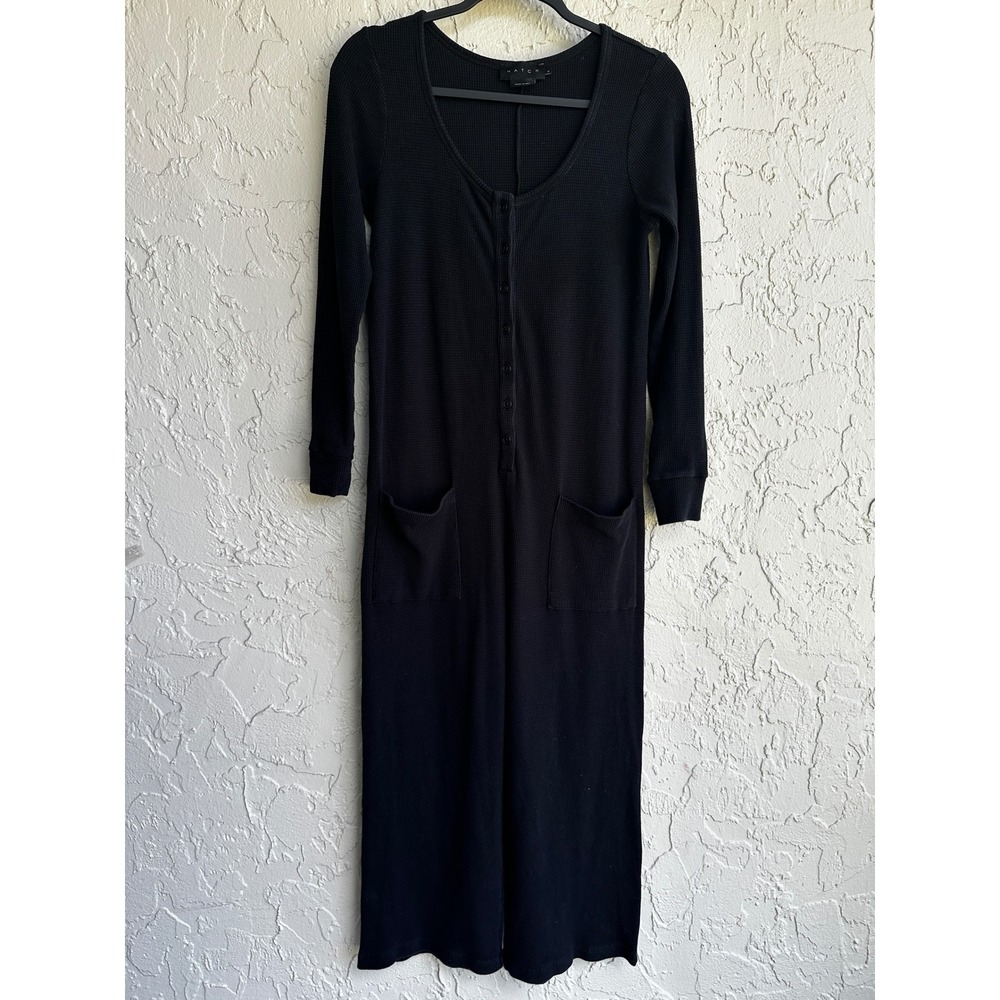 Hatch Maternity Nursing Waffle Knit Long Sleeve Button Front Jumpsuit Size 0/XS